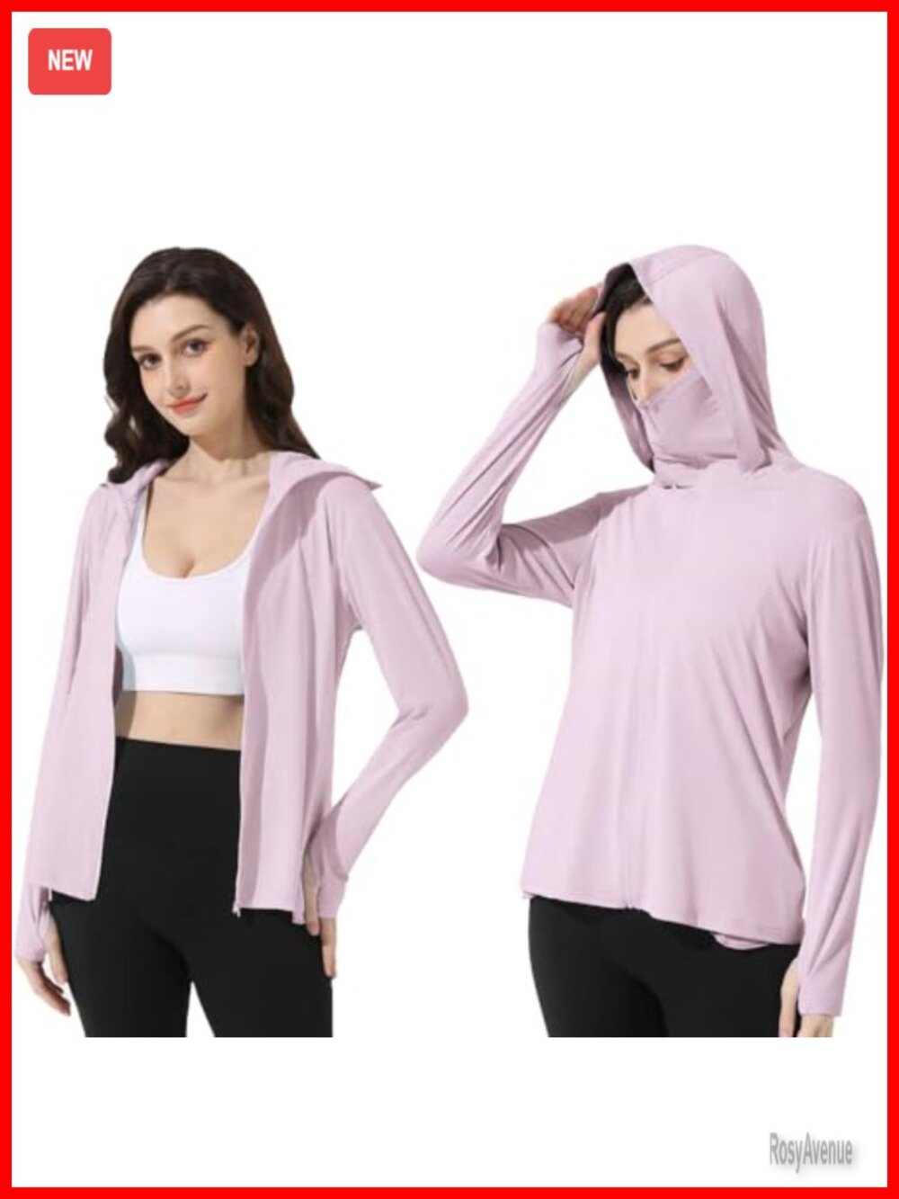 UPF 50+ Sun Protection Jacket Hooded Zip UV Running Hiking